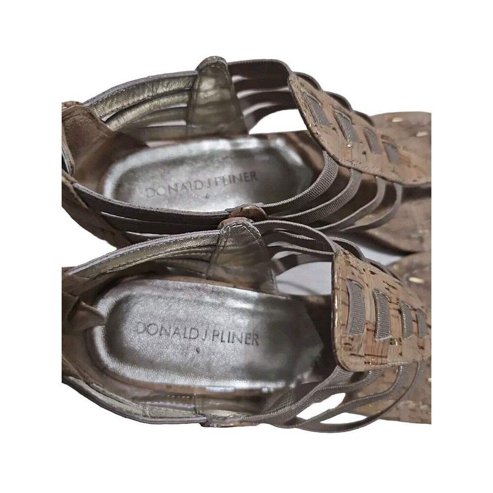 Donald Pliner Gladiator Sandals‎ Women 7.5 M Deena Tan Cork Back Zipper U18 - Picture 7 of 8
